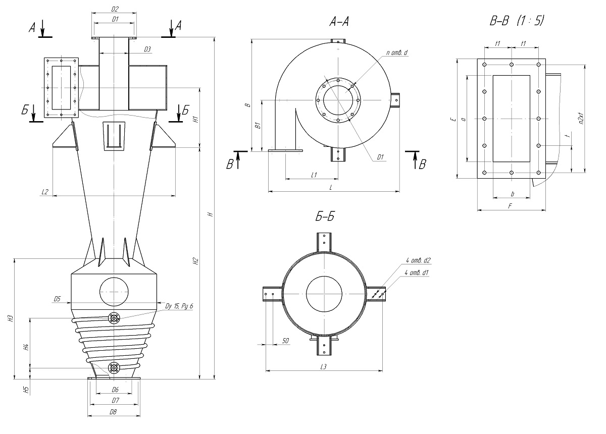 чертеж циклона СК-ЦН-34 в Кропоткине